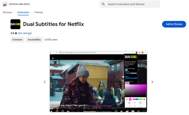 dual subtitles extension for netflix