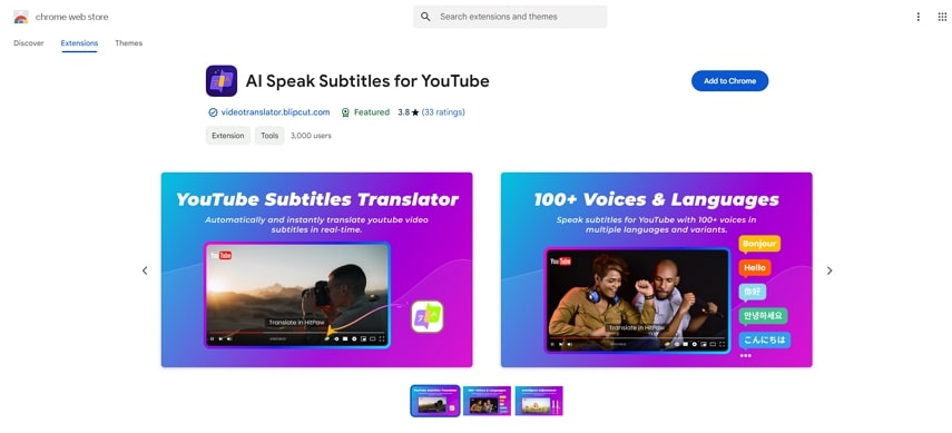 youtube audio translator extension